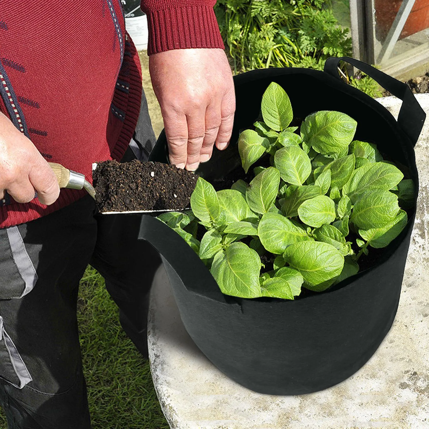3-Pack: Planter Bags Breathable Planting Fabric Pots with Harvest Window