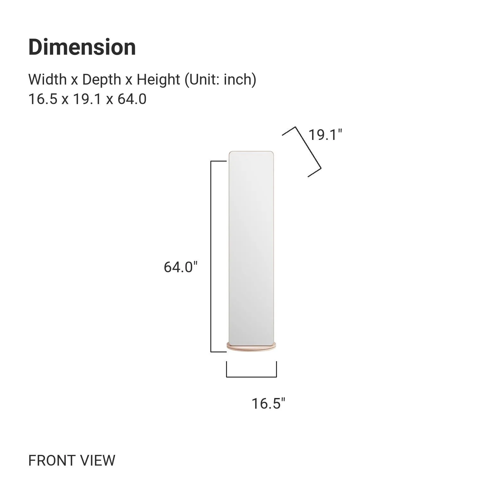 ALEXA Dual Layer Full-Length Spinnable Mirror