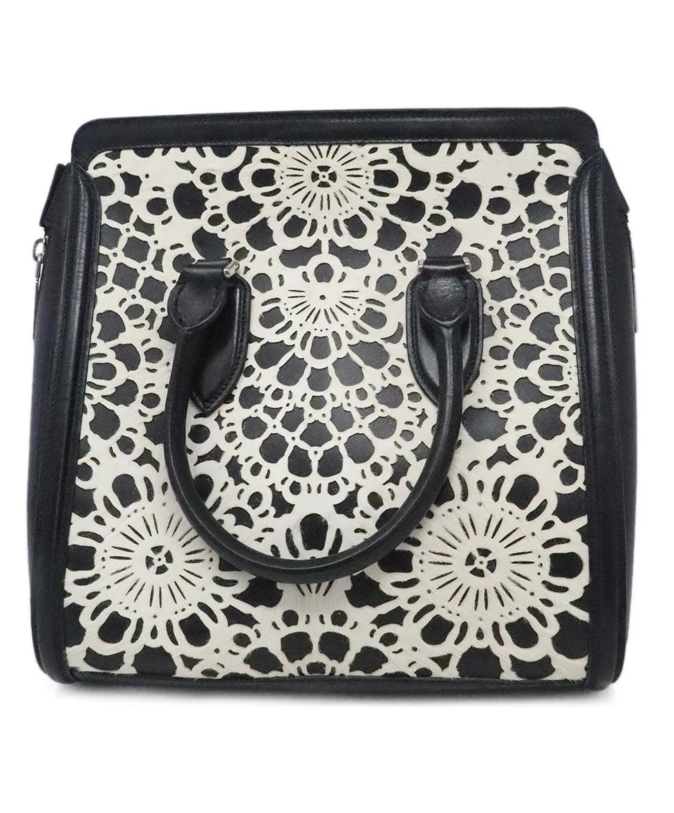 Alexander McQueen B&W Cutwork Satchel