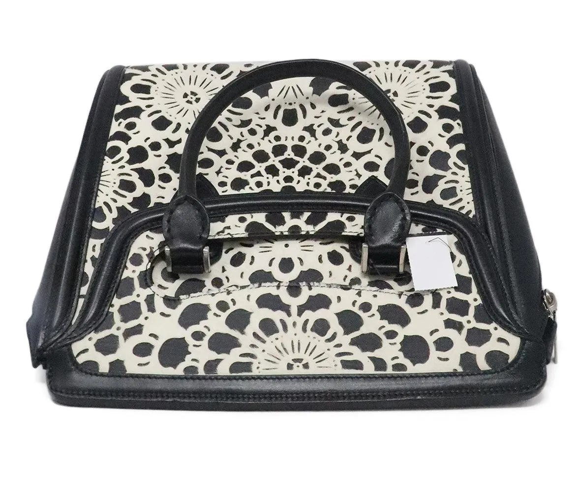 Alexander McQueen B&W Cutwork Satchel