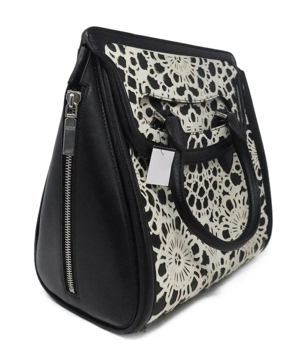 Alexander McQueen B&W Cutwork Satchel
