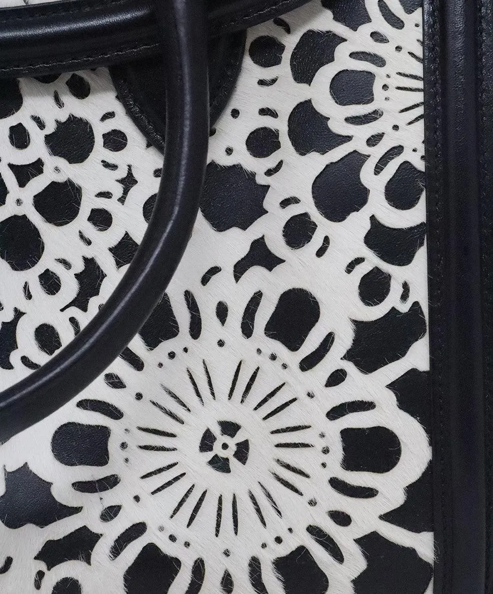 Alexander McQueen B&W Cutwork Satchel
