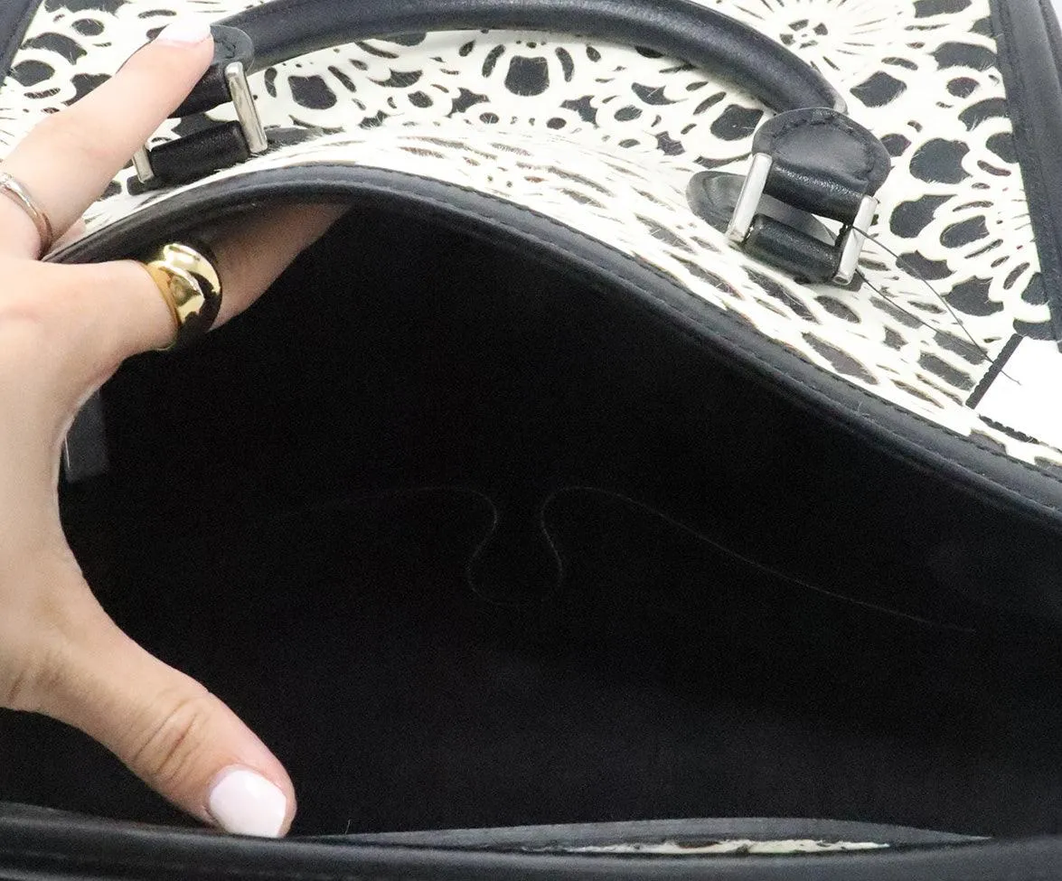 Alexander McQueen B&W Cutwork Satchel