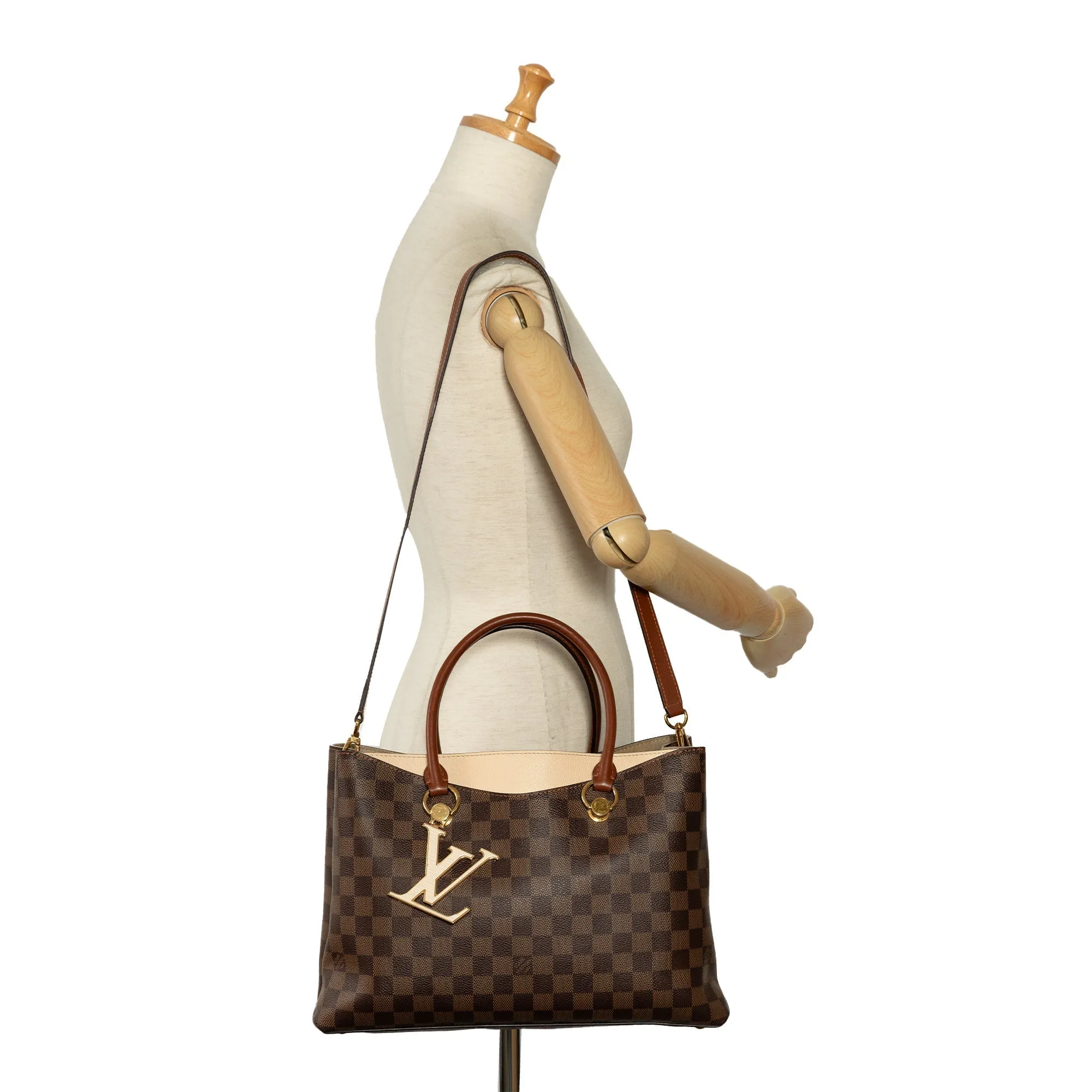Brown Louis Vuitton Damier Ebene Riverside Satchel