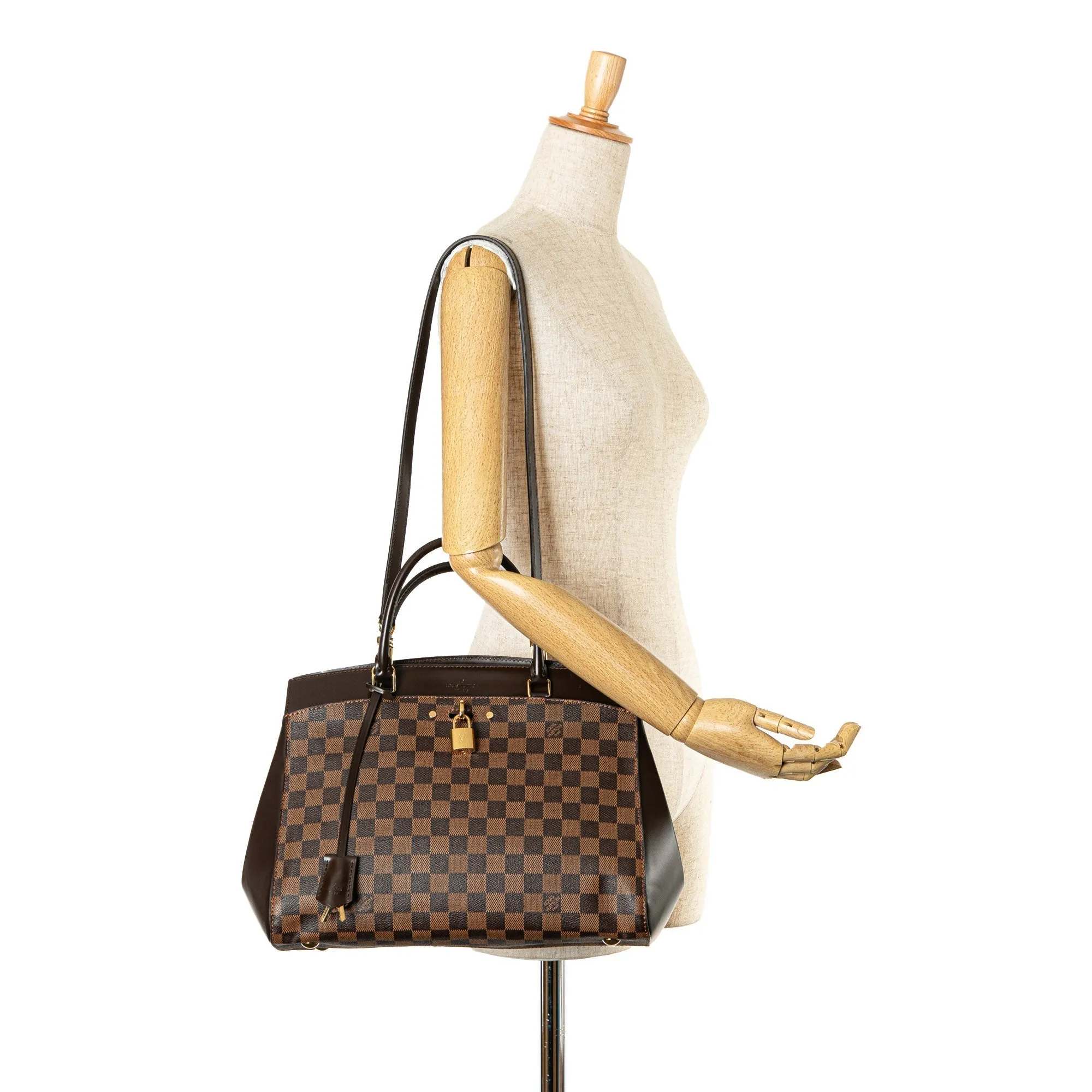 Brown Louis Vuitton Damier Ebene Rivoli MM Satchel