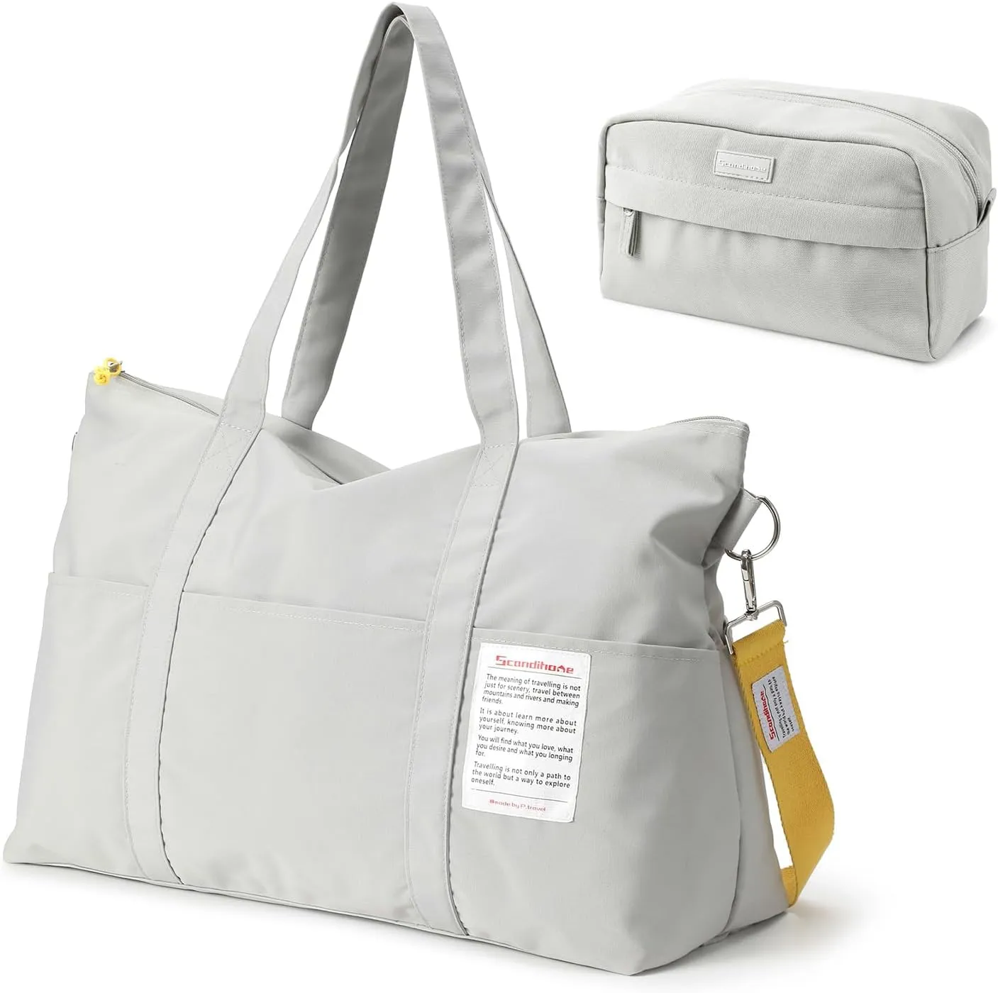 Dizdvizd Travel Bag Sport Duffel Bag,Gym Tote Bag,Weekender Overnight Bag, Grey