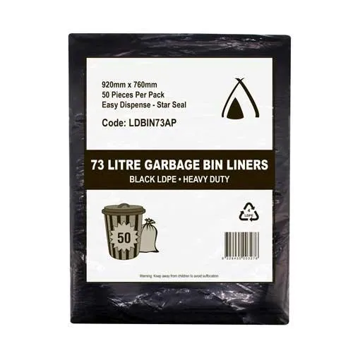 Garbage Bag 73 Litre Heavy Duty Black