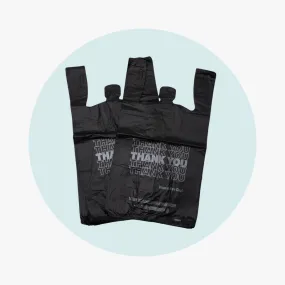 Heavy Duty T Shirt Bags Extra Large 20 mic - BLACK