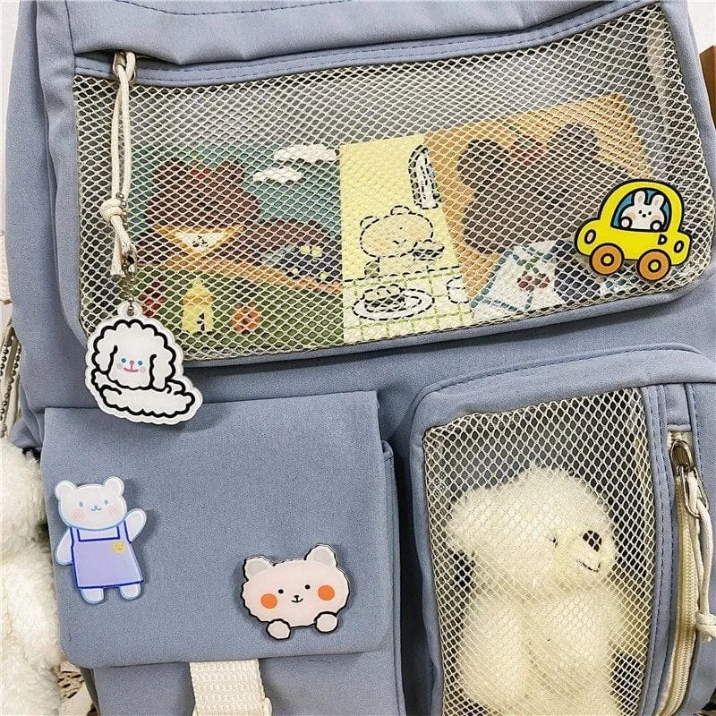 NEW Kawaii Large Capacity Backpack with Accessories Included 🎒