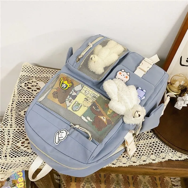 NEW Kawaii Large Capacity Backpack with Accessories Included 🎒