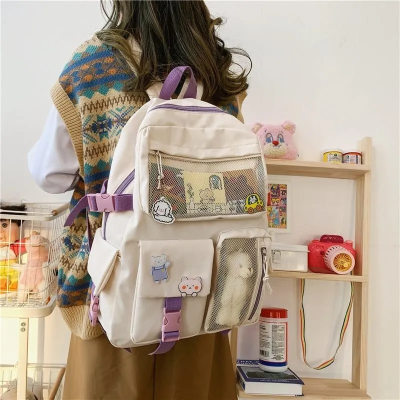 NEW Kawaii Large Capacity Backpack with Accessories Included 🎒