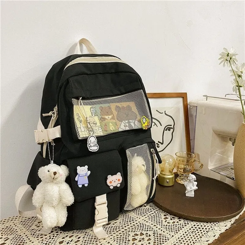 NEW Kawaii Large Capacity Backpack with Accessories Included 🎒