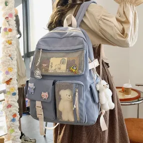 NEW Kawaii Large Capacity Backpack with Accessories Included 🎒
