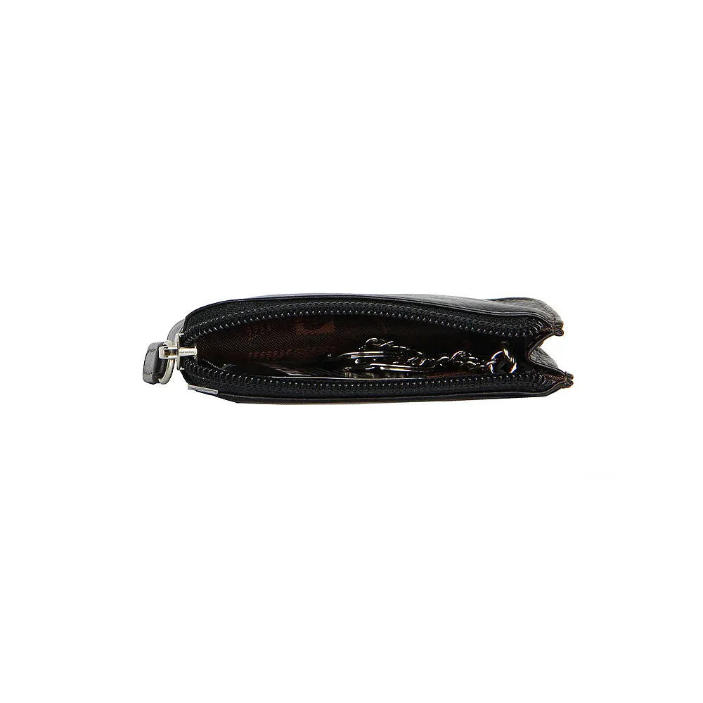 Picard Brooklyn Men's Leather Coin Pouch with Key Holder (Black)