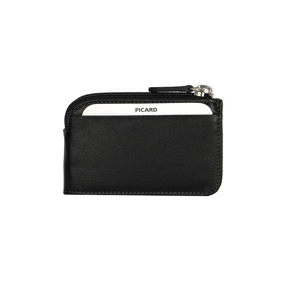Picard Brooklyn Men's Leather Coin Pouch with Key Holder (Black)
