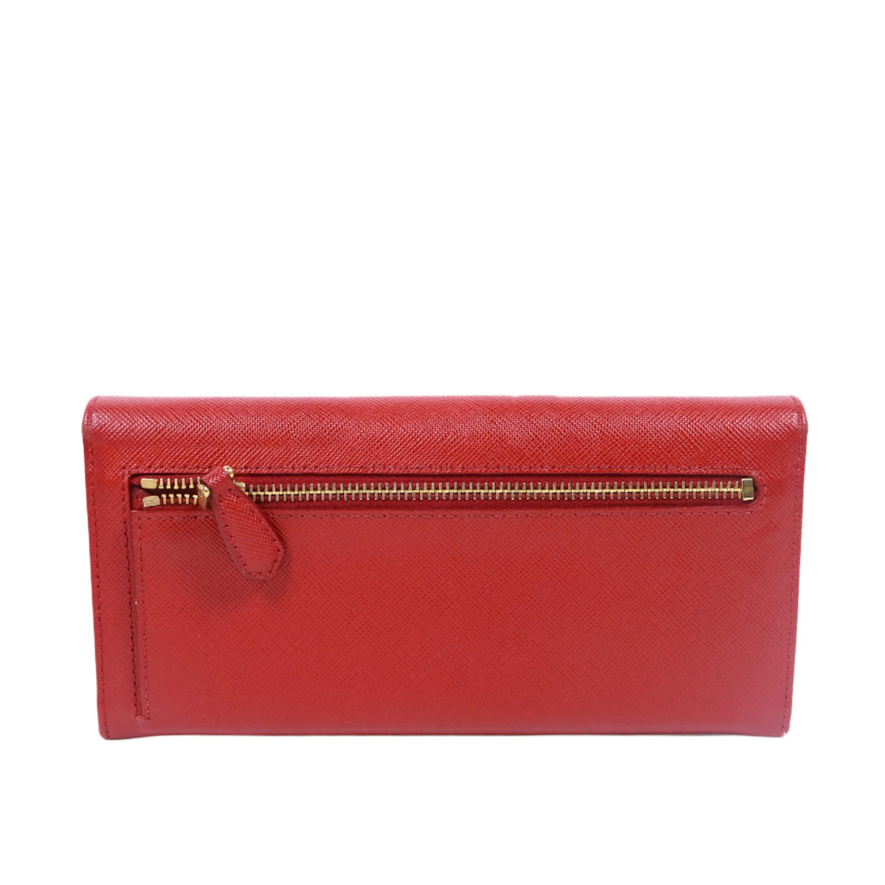 Prada Long Wallet Saffiano Red