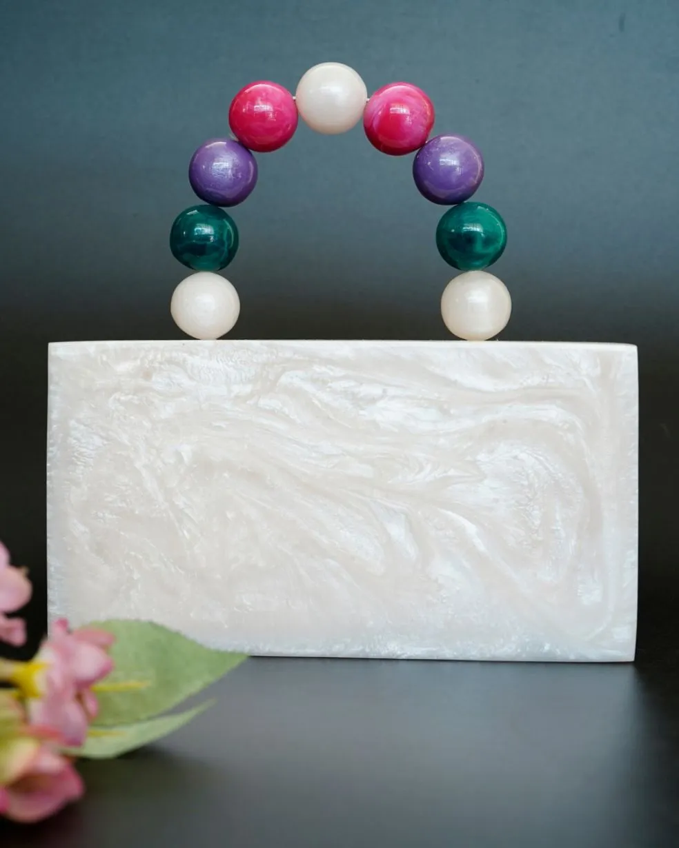 Resin Multicolor Acrylic Party Clutch for Women