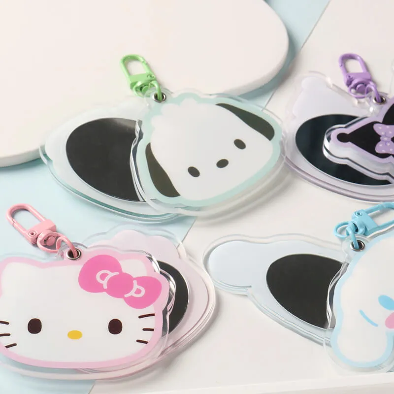 Sanrio Rotating Slide Pocket Mirror Keychain