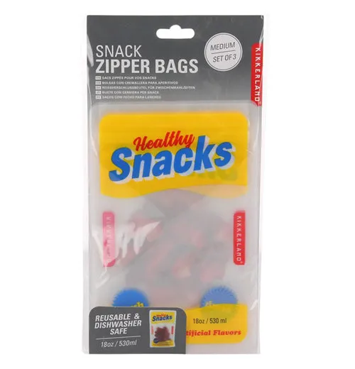 Set of 3 Reusable Snack Zipper Bags