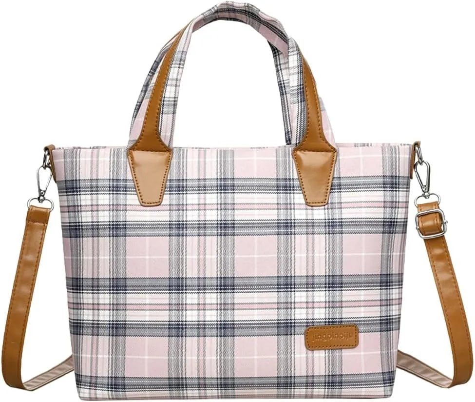 Simple Colorful Plaid Tote Bag for Women Commuter Outdoor Functional Sling Bag Large Capacity Shoulder Bags 2025