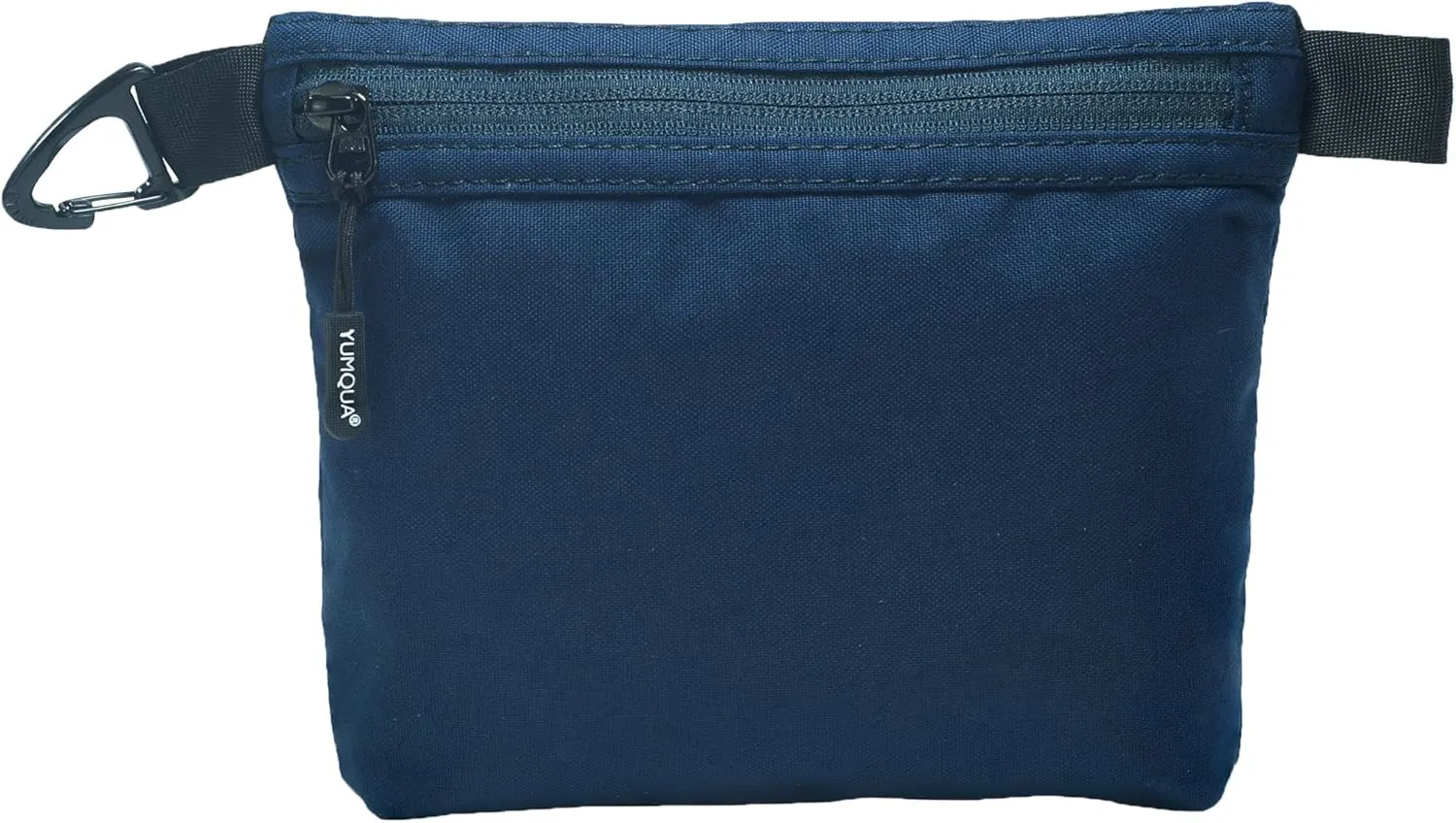 Small Zipper Pouch with Carabiner Clip, Small Nylon Pouch Water-Resistant Travel Bag with Zipper Multipurpose Digital Cosmetics Toiletry Bag Tools Storage, Dark Blue