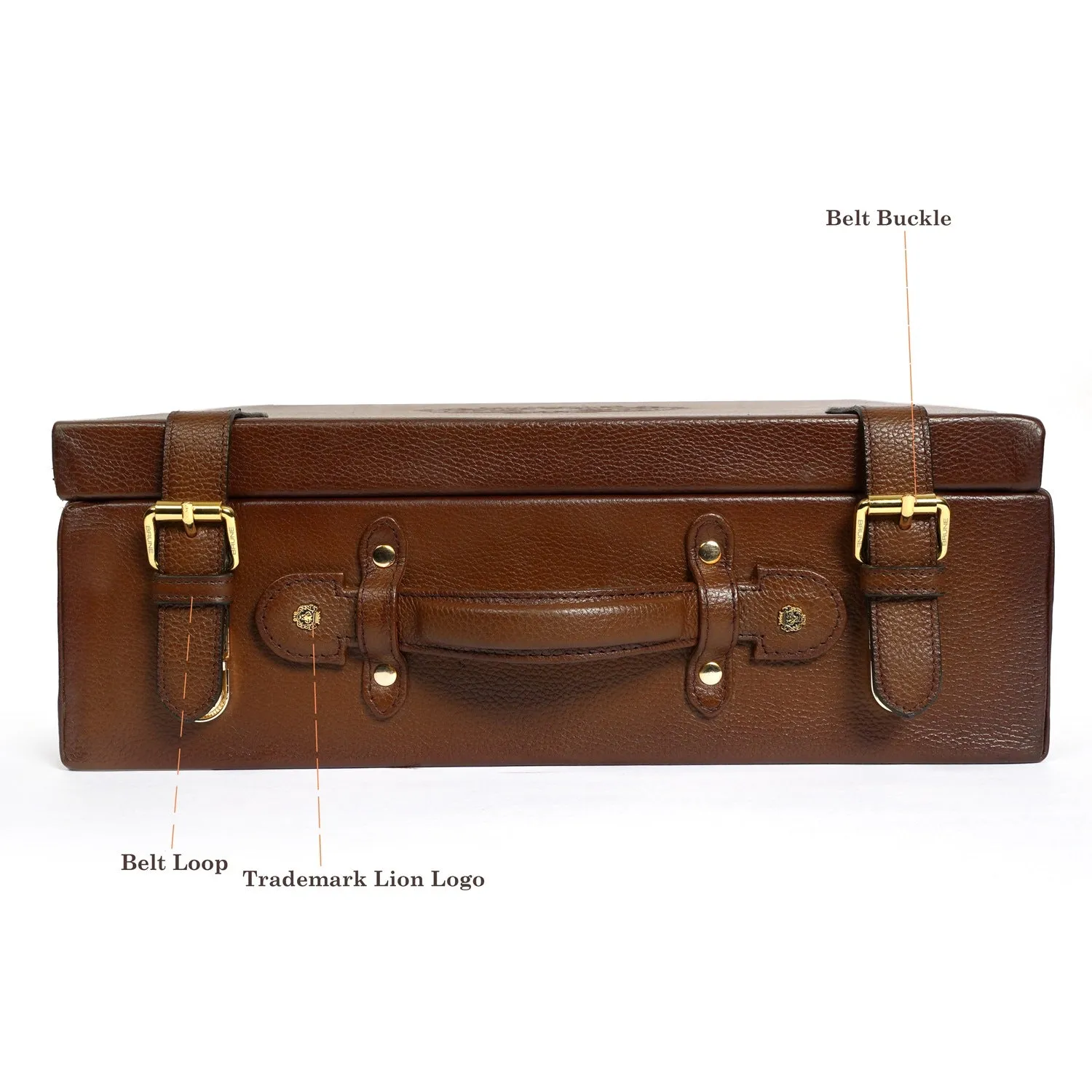 Tan Saffiano Leather Shoe Box