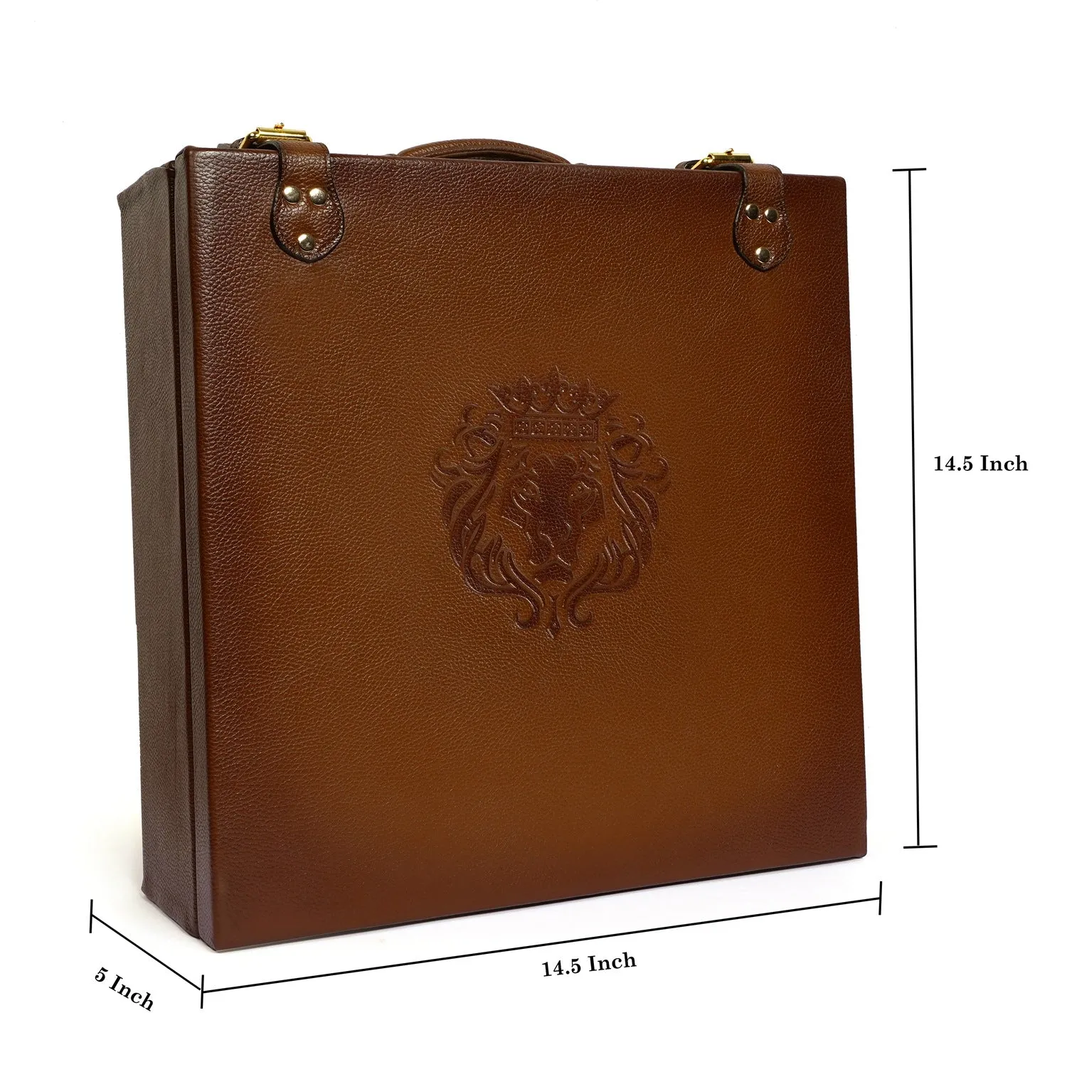 Tan Saffiano Leather Shoe Box