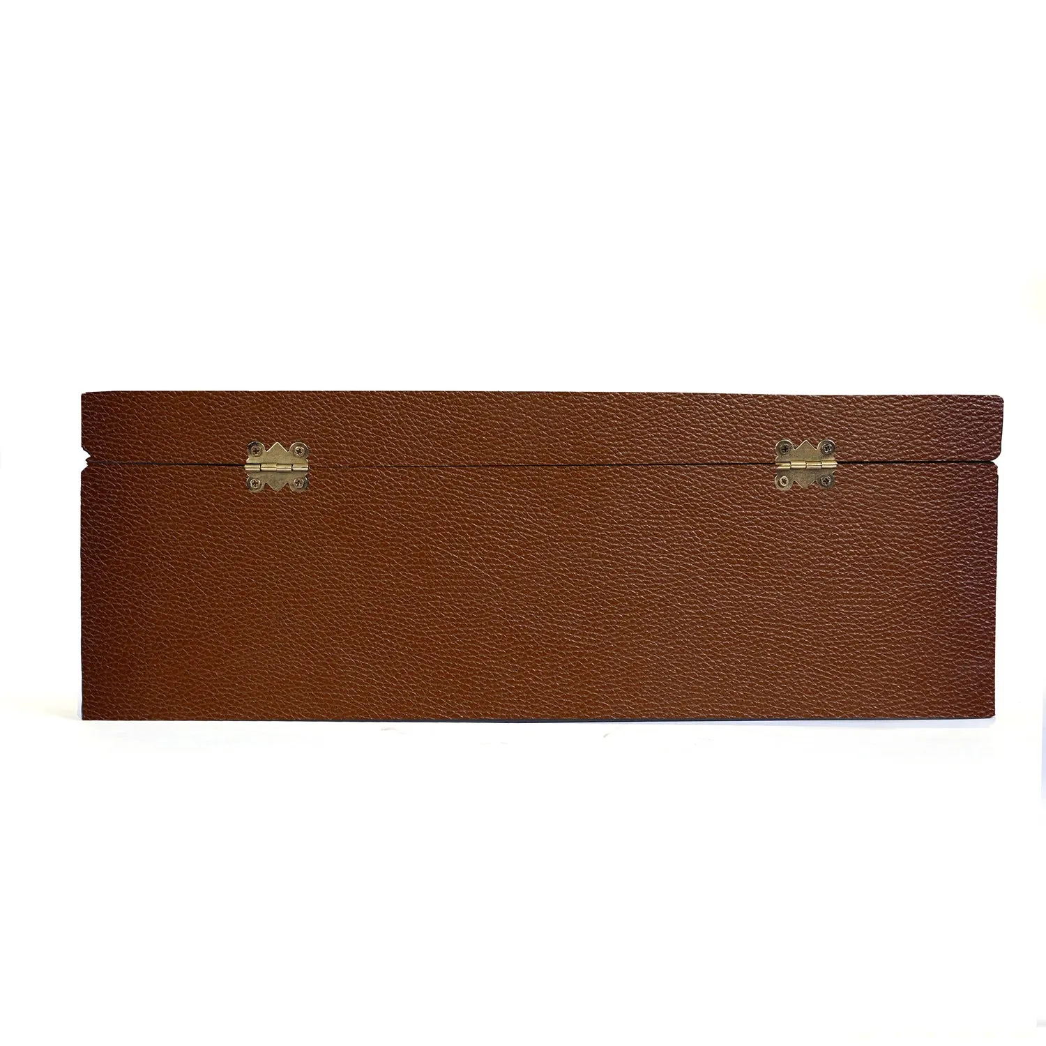 Tan Saffiano Leather Shoe Box
