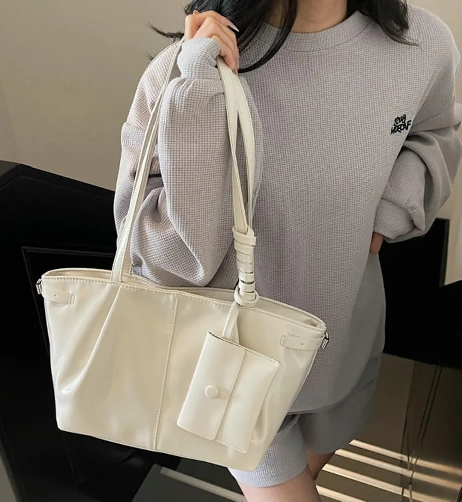 Vintage Large Capacity Commuter Tote Handbag with Small Bag Stylish Women Underarm Bag for Outdoor Trendy 2025